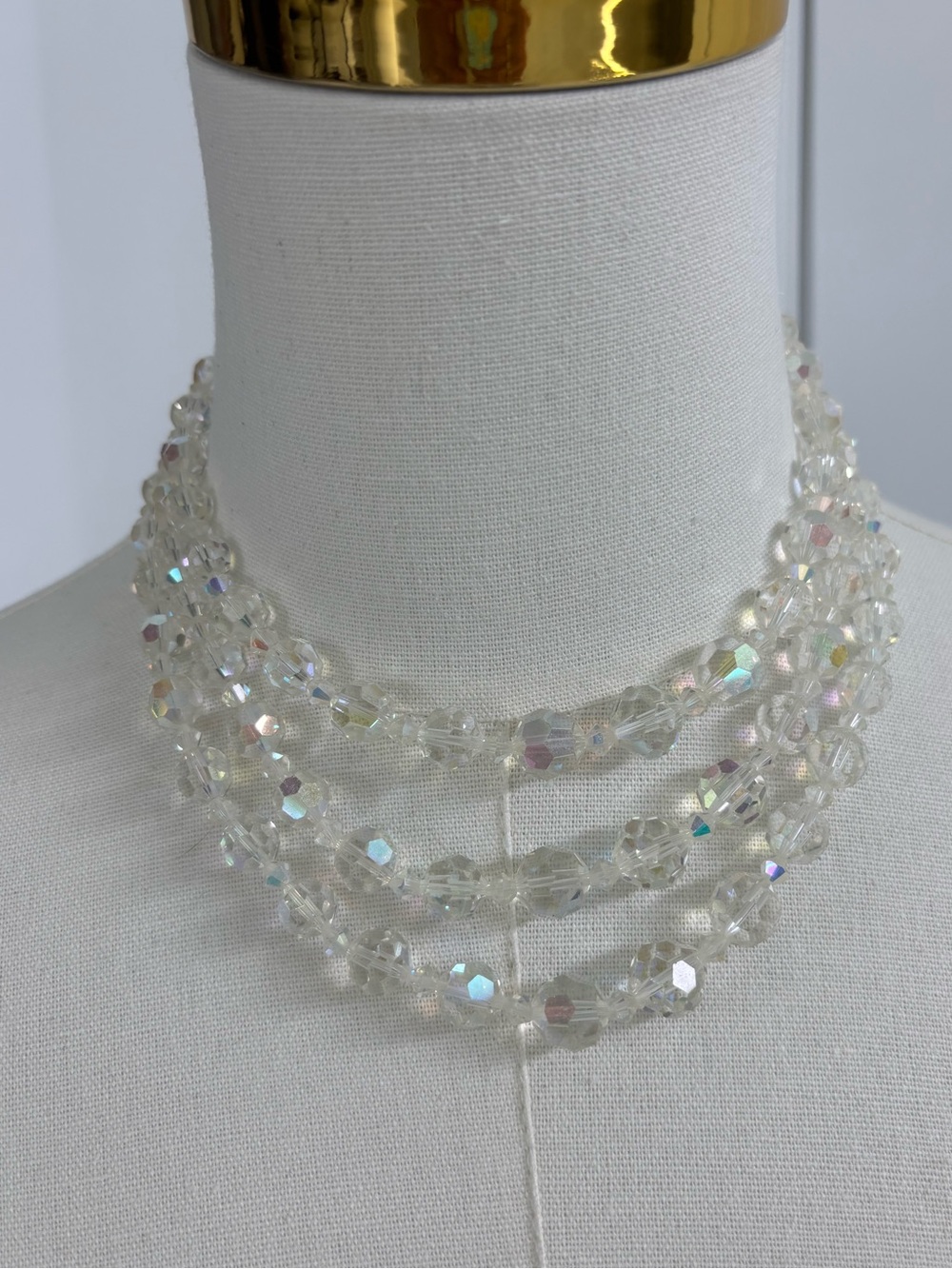 Crystal Aurora Glass Bead Multi-Strand Necklace